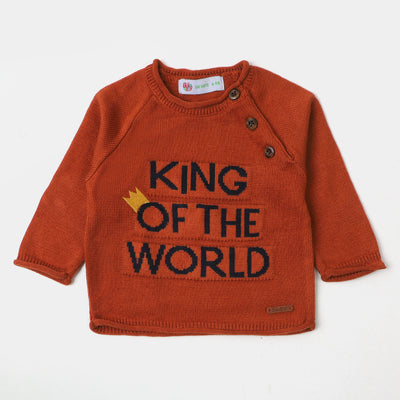 Infant Boys Sweater King Of World - Copper