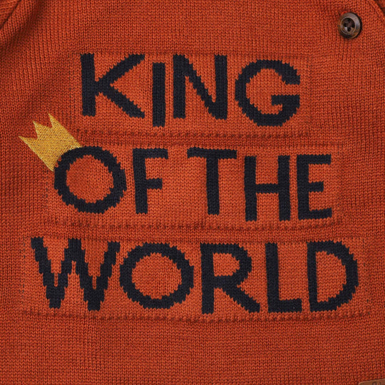 Infant Boys Sweater King Of World - Copper