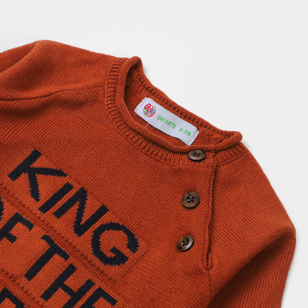 Infant Boys Sweater King Of World - Copper