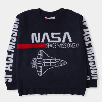 Boys Winter Sweater Space Mission - Black