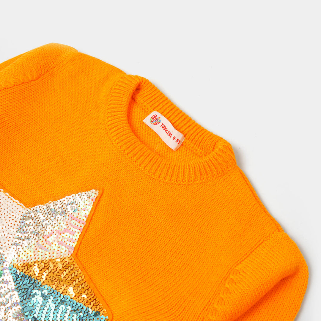 Girls Sweater Shine Star - Saffron