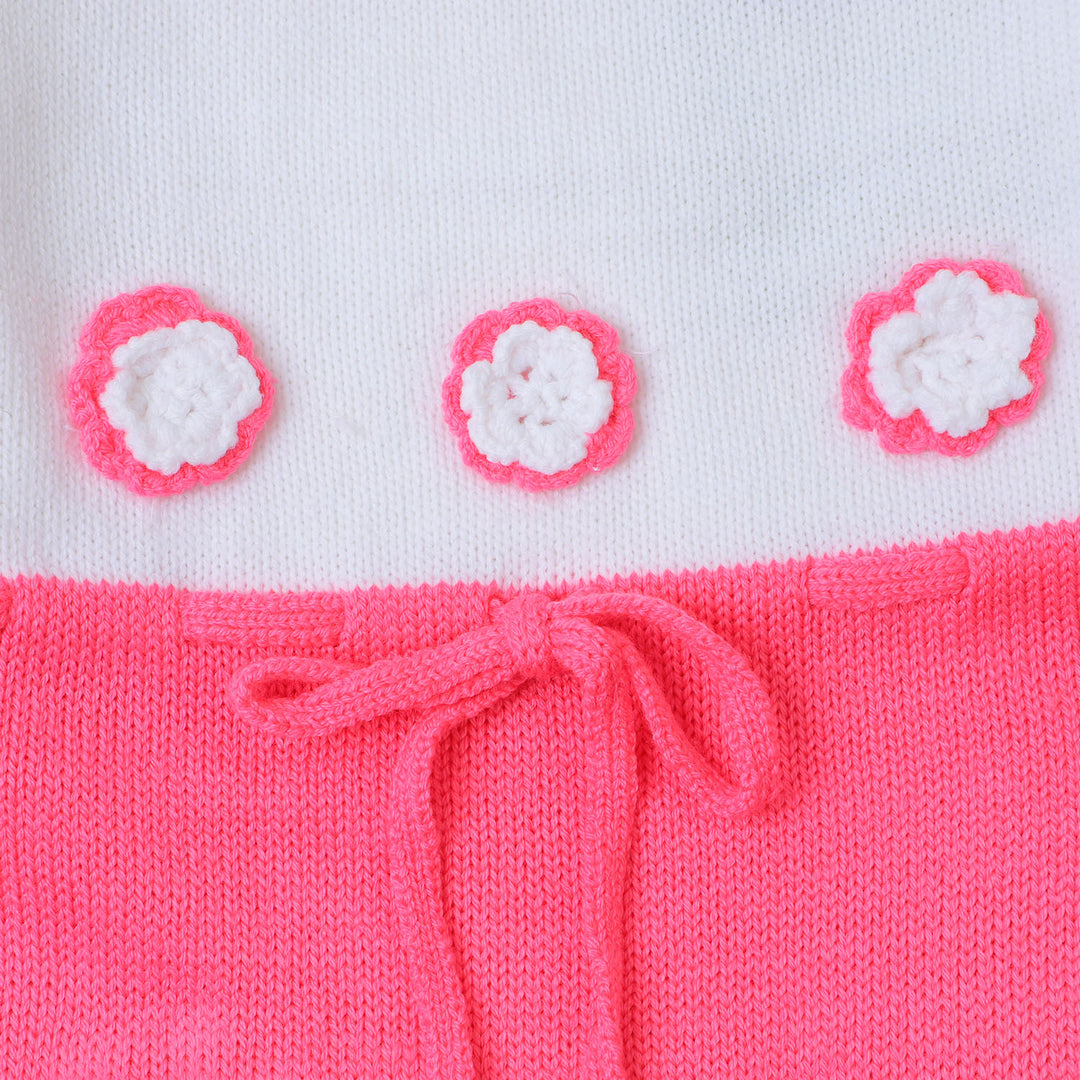 Infant Girls Winter Romper - Pink/White