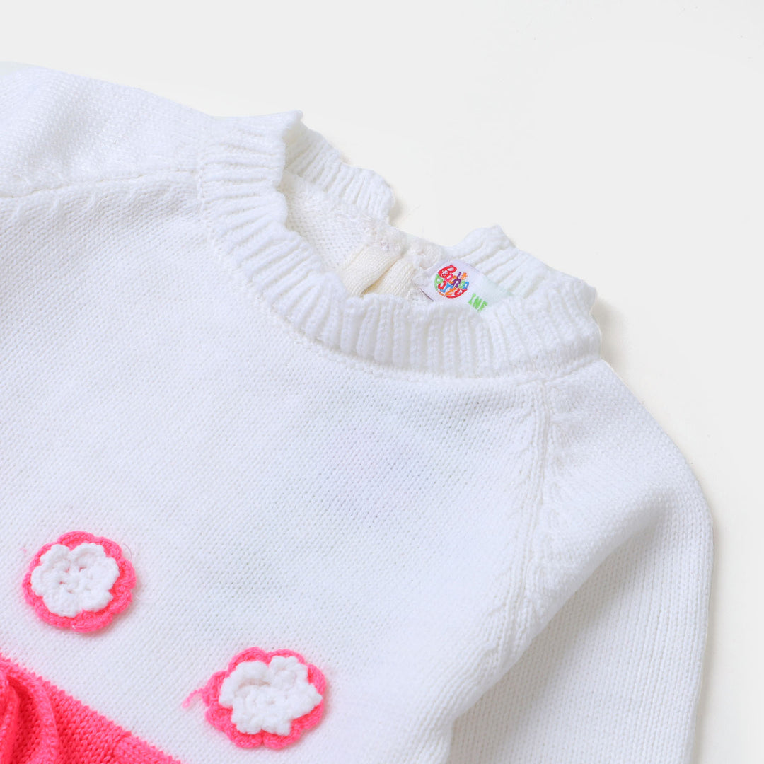 Infant Girls Winter Romper - Pink/White