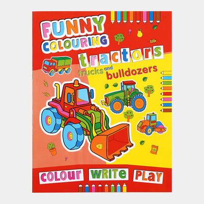 Kids Book Funny Coloring Tractor Truck