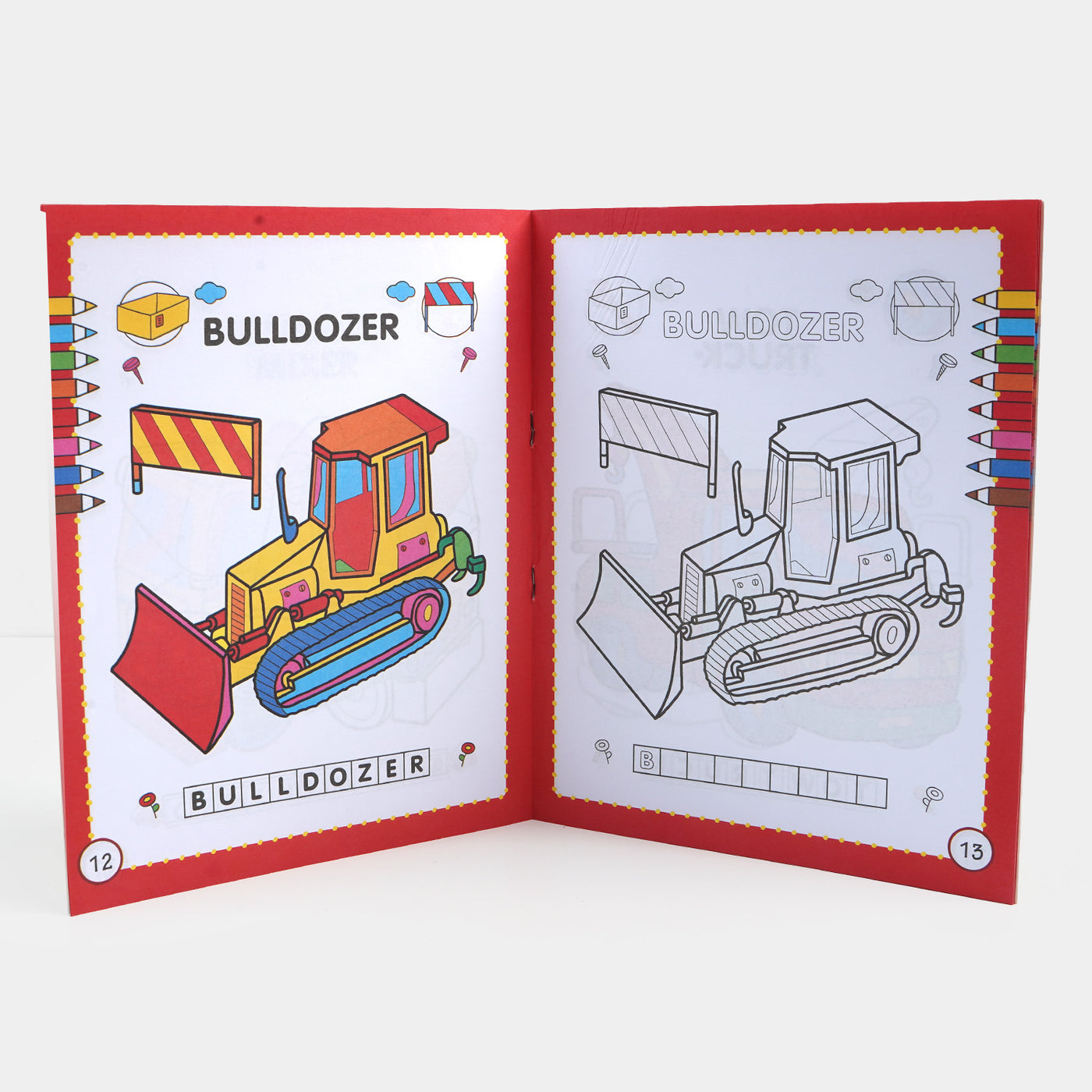 Kids Book Funny Coloring Tractor Truck