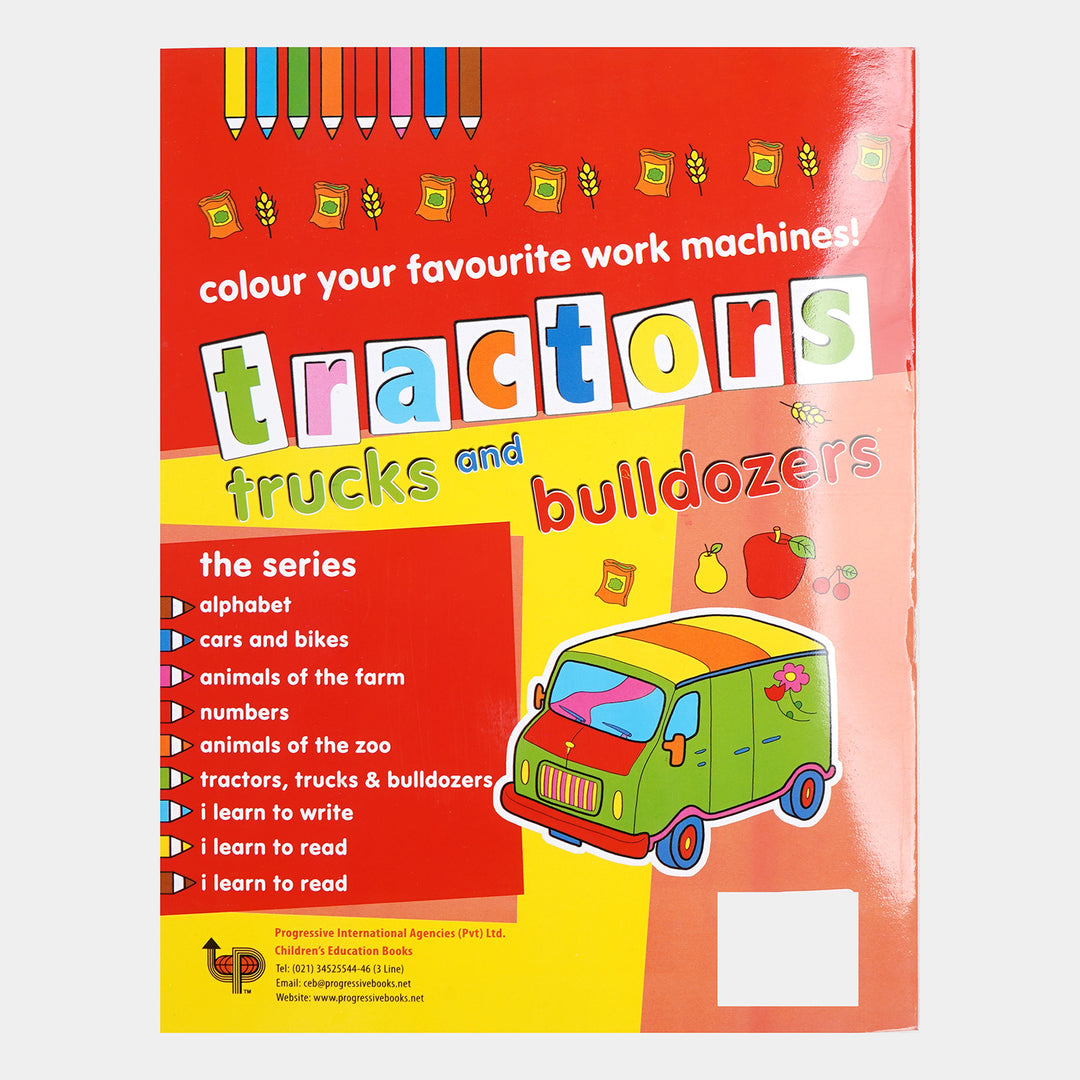 Kids Book Funny Coloring Tractor Truck