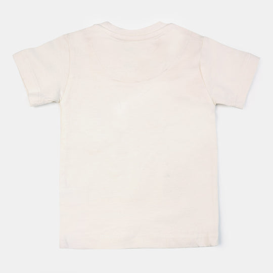 Infant Boys Cotton T-Shirt Character - Cream