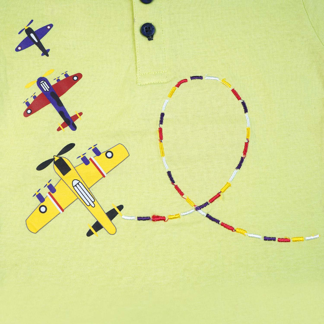 Infant Boys Cotton T-Shirt Fly - Green
