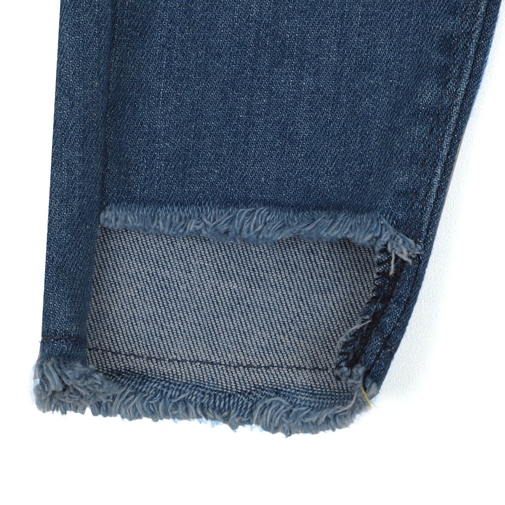 Infants Girls Pant Denim Applique EMB - Mid Blue