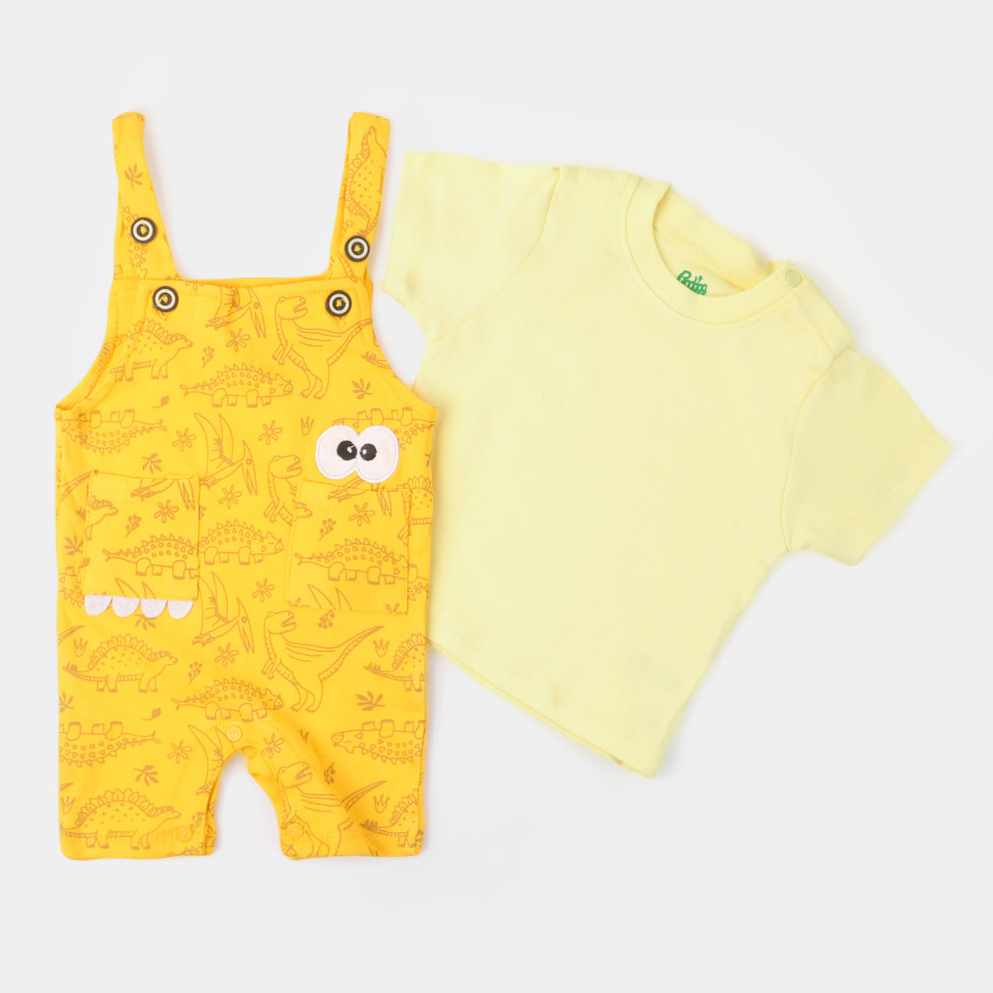2 PCs Infant Boys Knitted Romper Dinosaur | Yellow