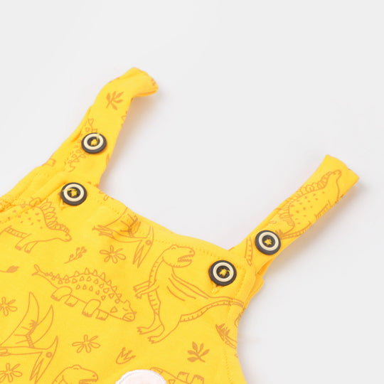 2 PCs Infant Boys Knitted Romper Dinosaur | Yellow
