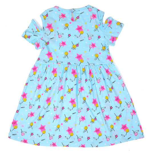 Girls Frock Printed Candy  - Printed