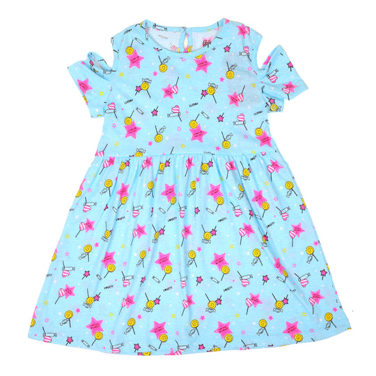 Girls Frock Printed Candy  - Printed