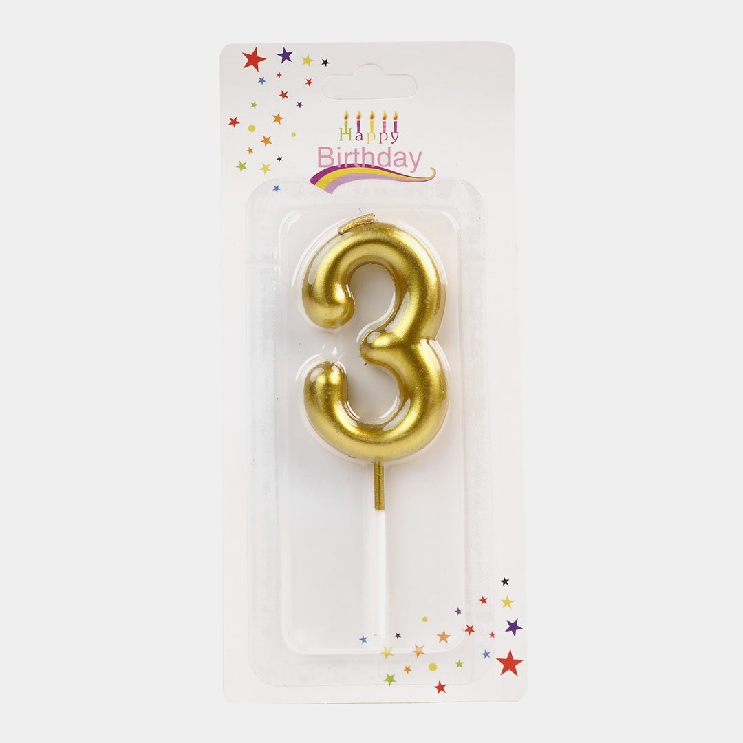 Birthday Cake Candle Numeric "3"