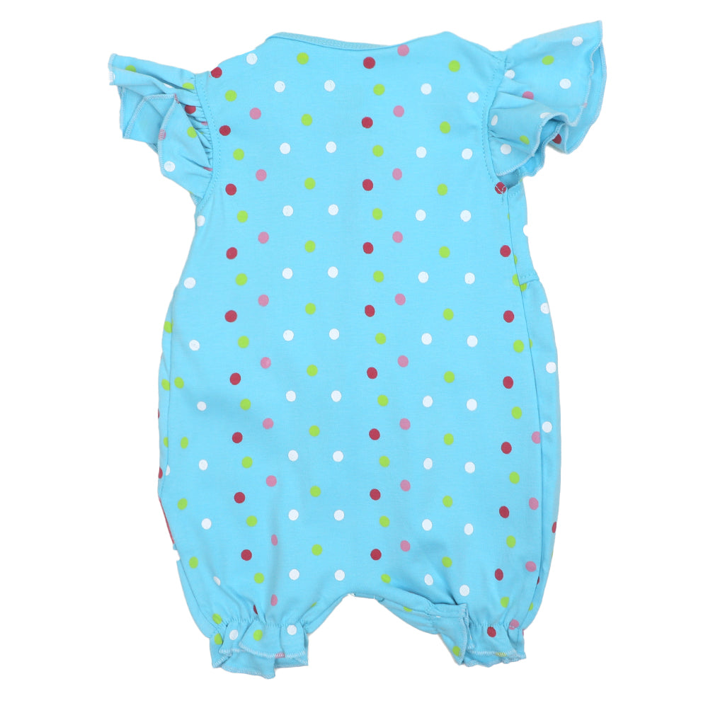Infant Girls Knitted Romper - Blue