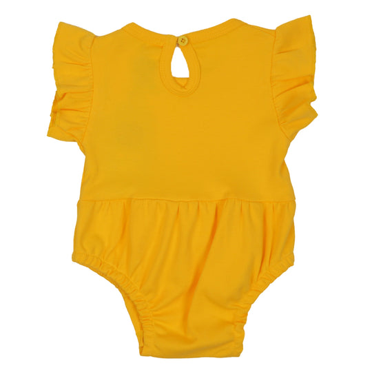 Infant Girls Knitted Romper Big Bow - Lemon