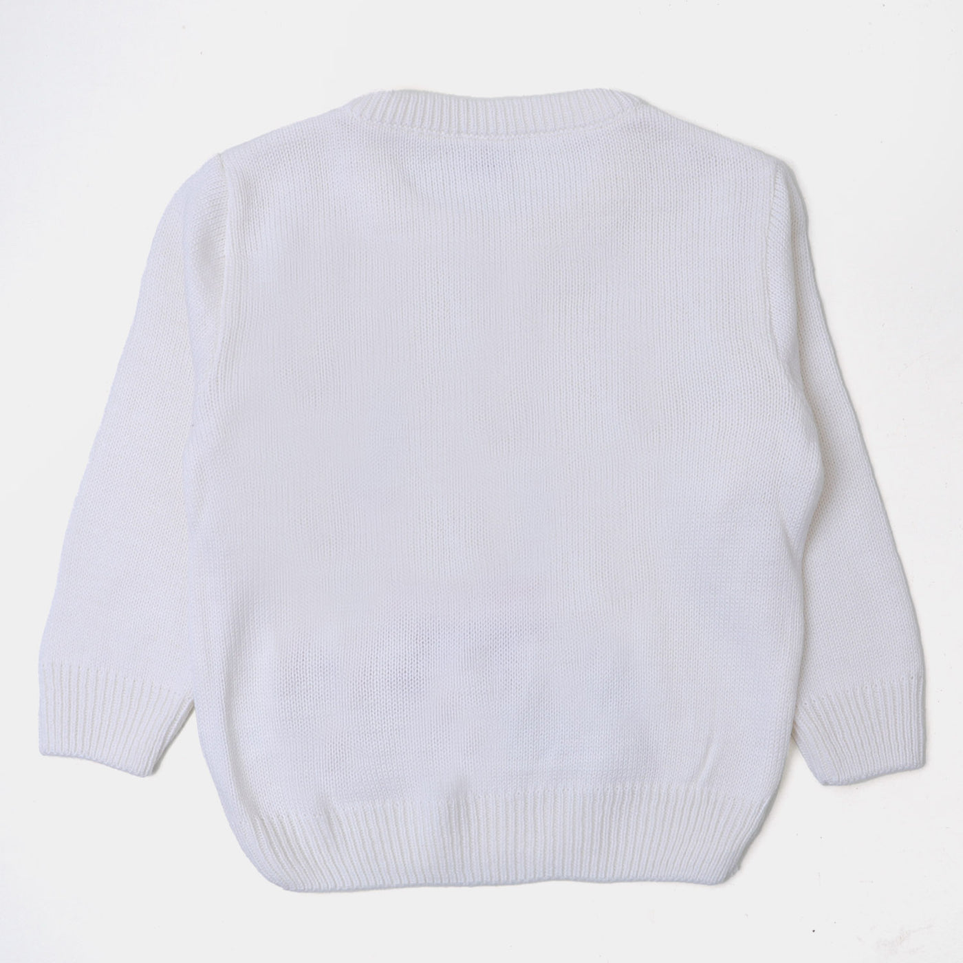 Girls Sweater Fluffy Motif - Winter White