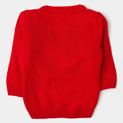 Infant Girls Sweater Flak Doll - RED