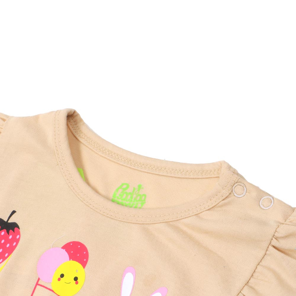 Infant Girls Knitted Suit Cone - Light Beige