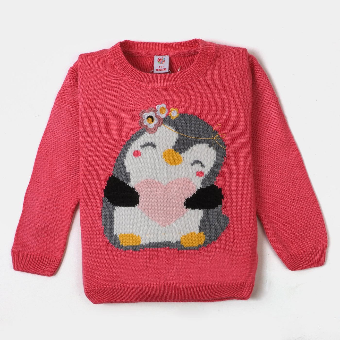 Girls Sweater Blossom Penguin - Pink
