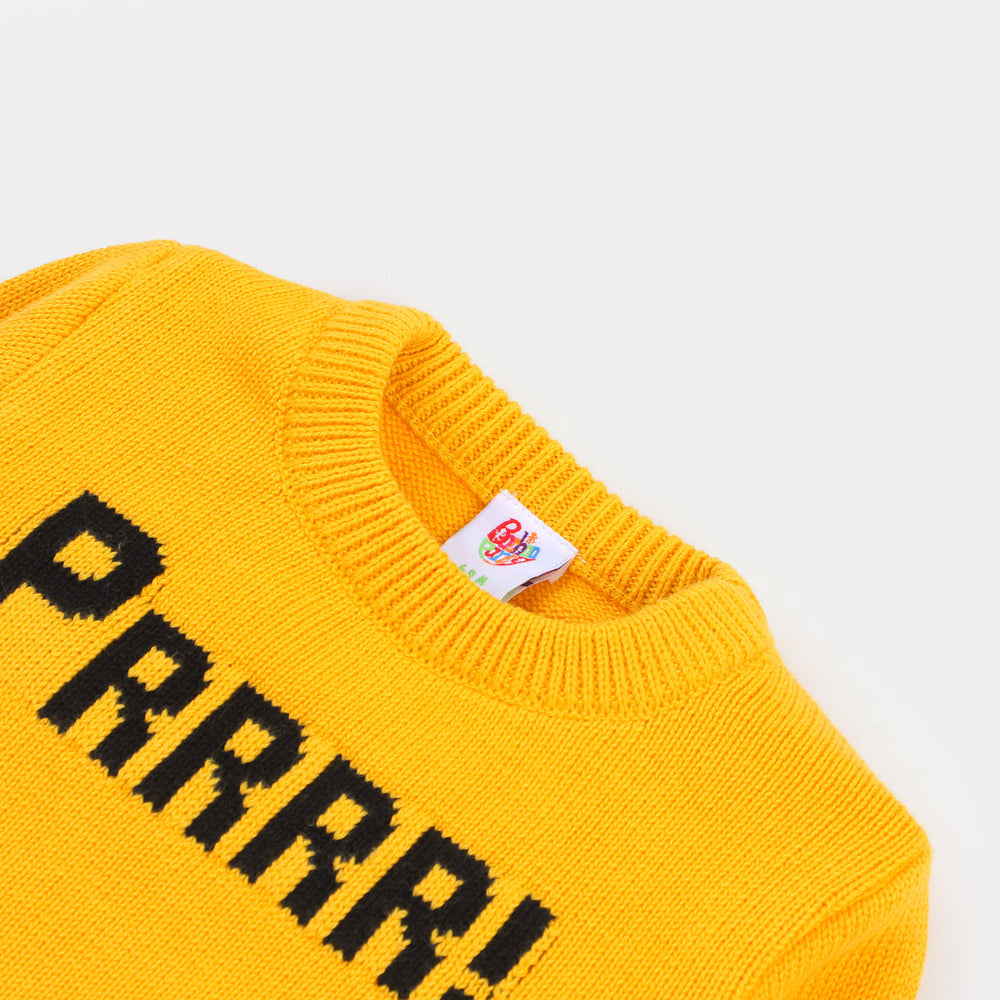 Infant Boys Sweater Character-Yellow