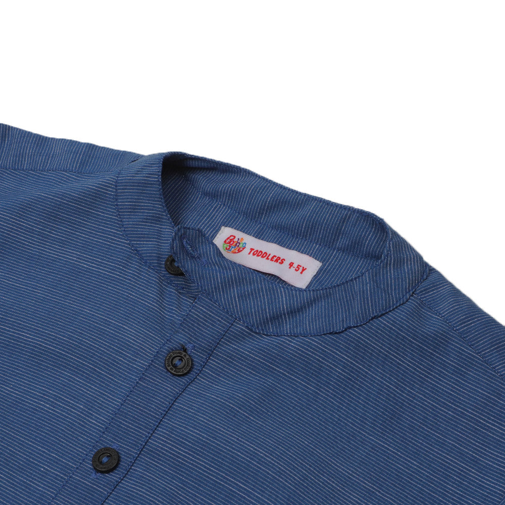 Boys Kurta Moon Neck-Blue