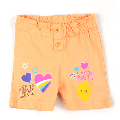 Infant Girls Knitted Short Happy Love - Peach
