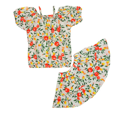 Infant Girls 2 Pcs Top Skirt Floral - Multi