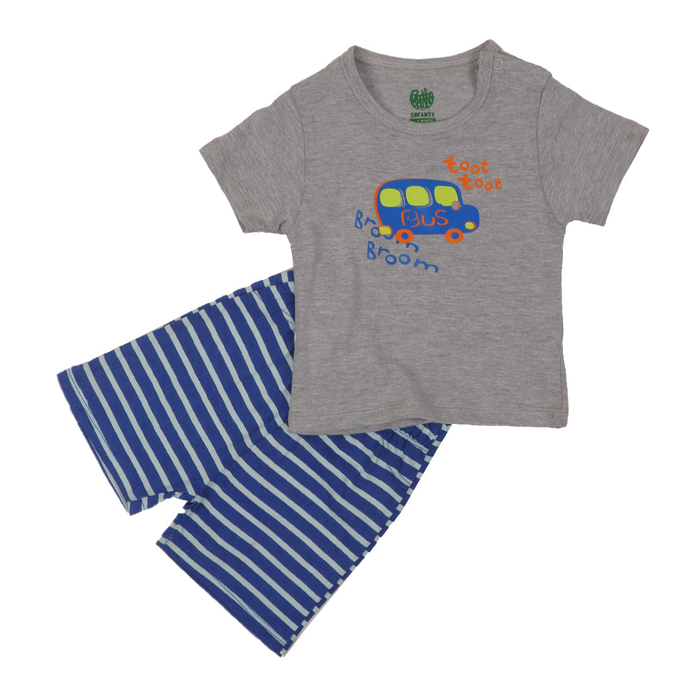 Infant Boys Knitted Suit Bus - H grey