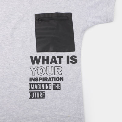 Boys Cotton T-Shirt Inspiration - Gray