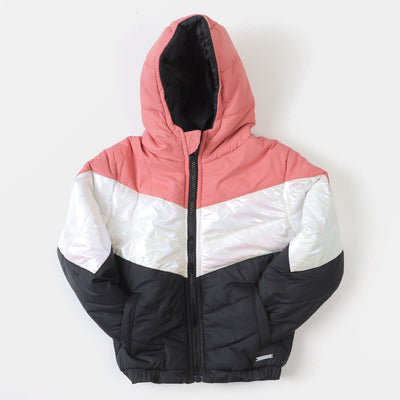 Girls Hooded Puffer Jacket -Mix