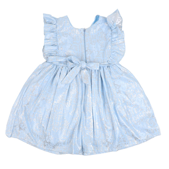 Girls Fancy Frock Monsoon Frill - SKY BLUE