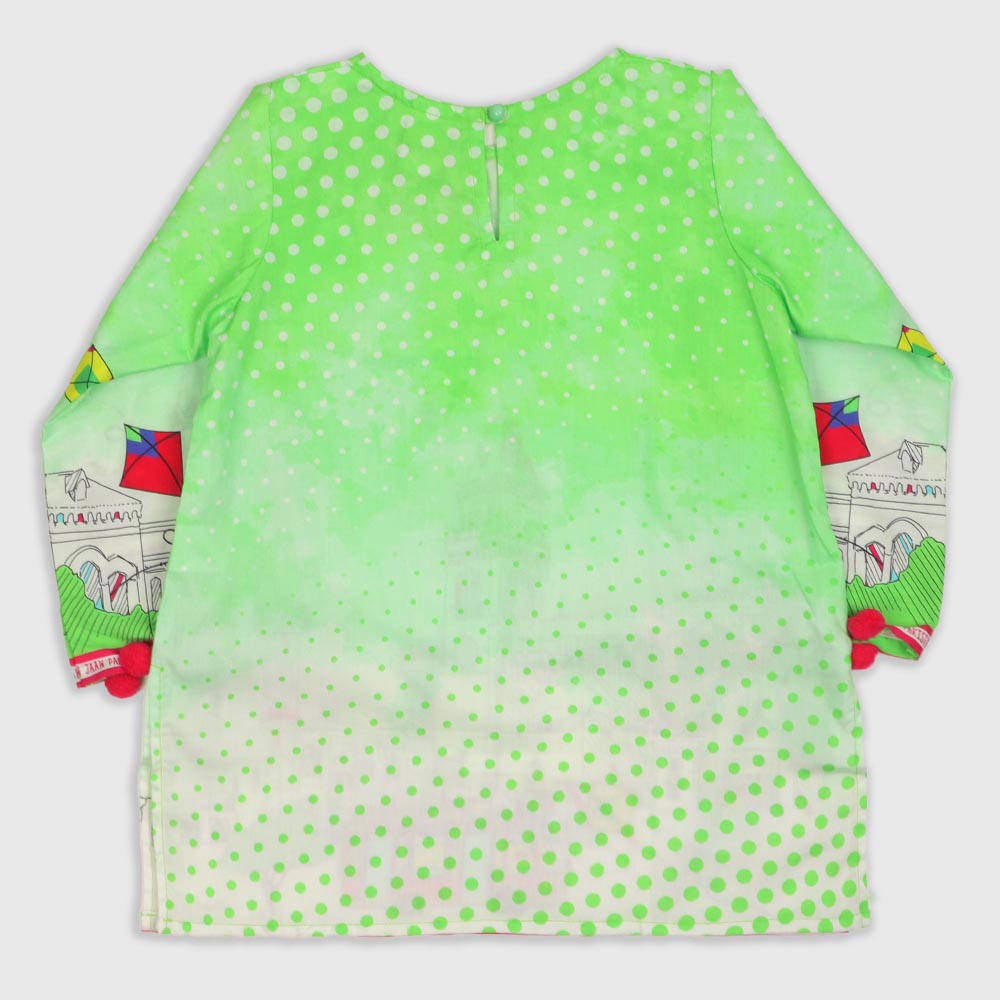 Teens Girls Digital Print Kurti Proud Pakistani - Green