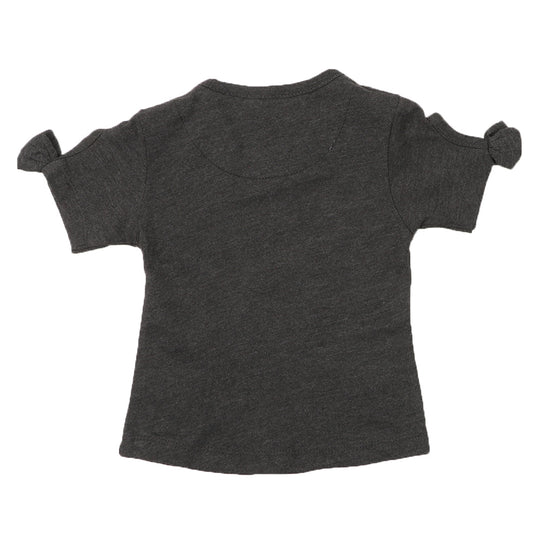 Infant Girls T-Shirt Seq Heart E-C -CHARCOAL