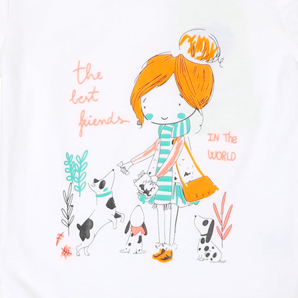 Infant Girls T-Shirt Best Friend - White