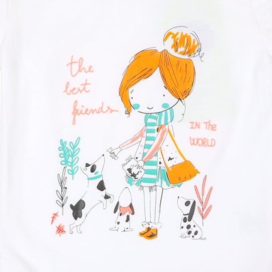 Infant Girls T-Shirt Best Friend - White