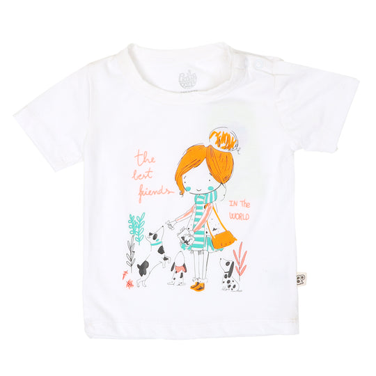 Infant Girls T-Shirt Best Friend - White