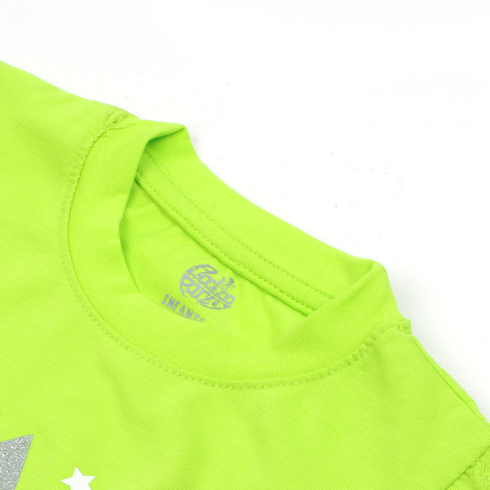 Infants Girls T-Shirt Cat Star E-C - Acid Lime