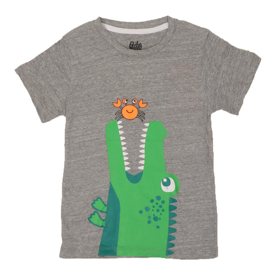 Infant Crocodile T-Shirt For Boys - Grey
