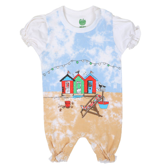 Infant Girls Fashion Romper Sea Shore - White