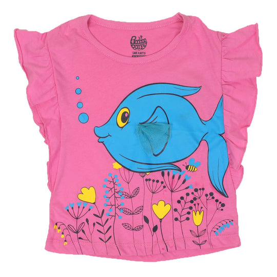 Infants Girls T-Shirt Fish E-C-Pink