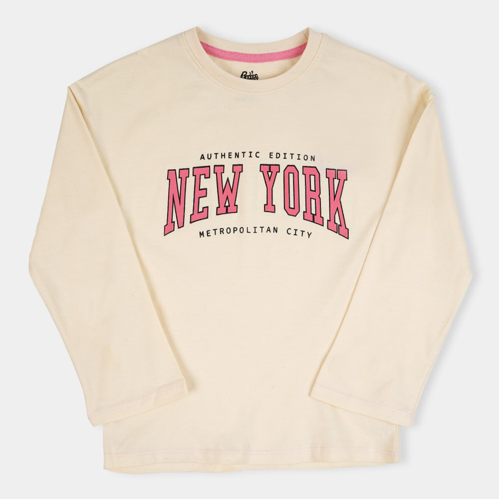 Girls T-Shirt New York -Off White