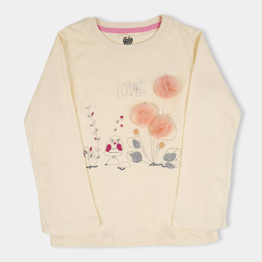 Girls T-Shirt Love - Light Cream