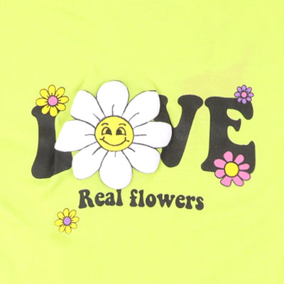Girls T-Shirt Flower Love - Sunny Lime