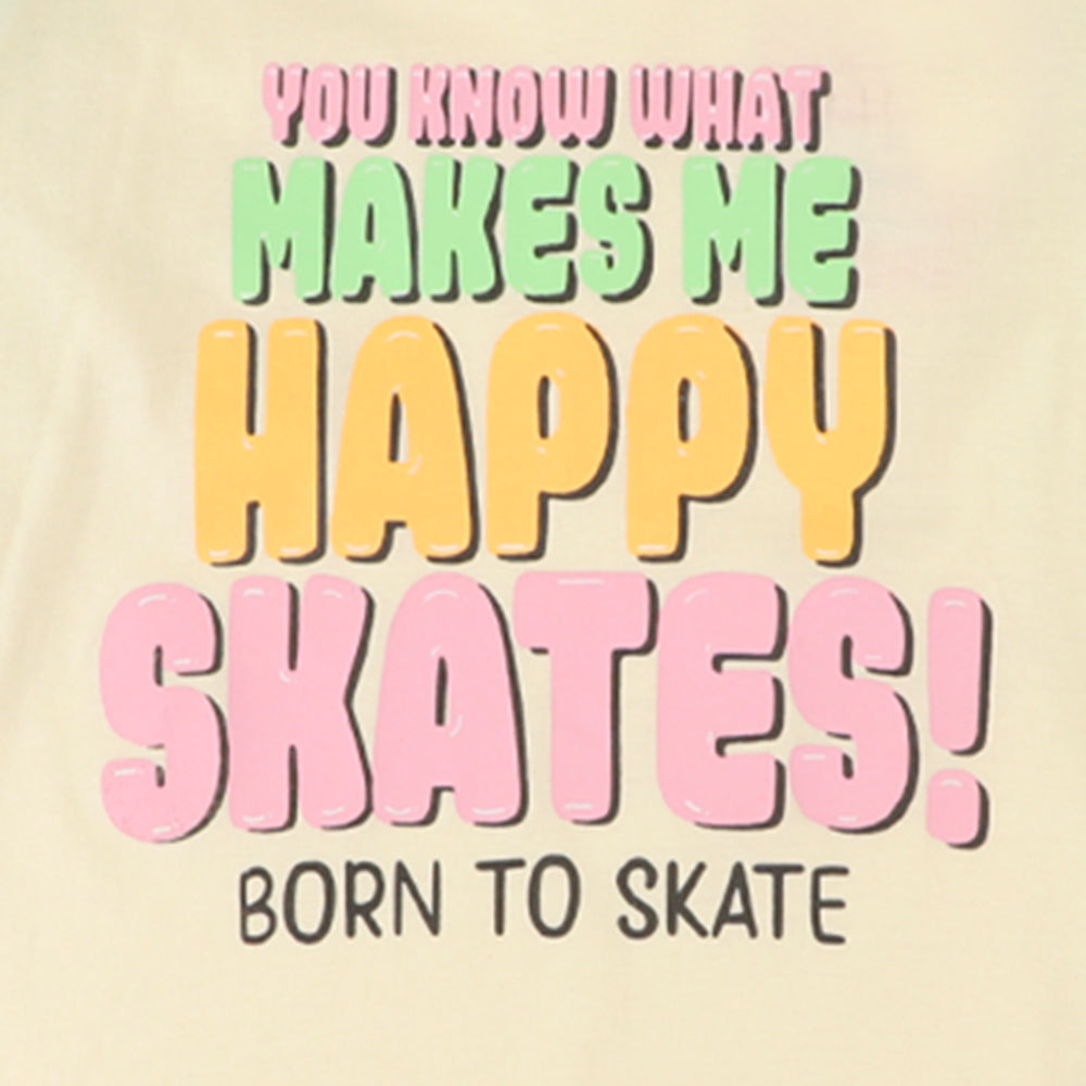 Girls T-Shirt Skates - Cream