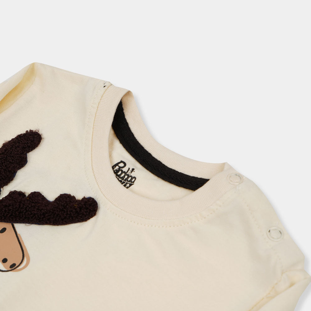 Infant Boys T-Shirt Dear Fall - Light Cream