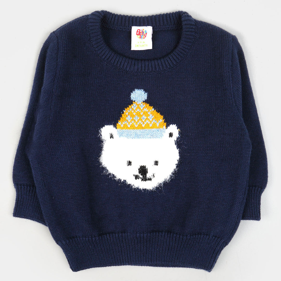 Infant Boys Sweater Bear - NAVY