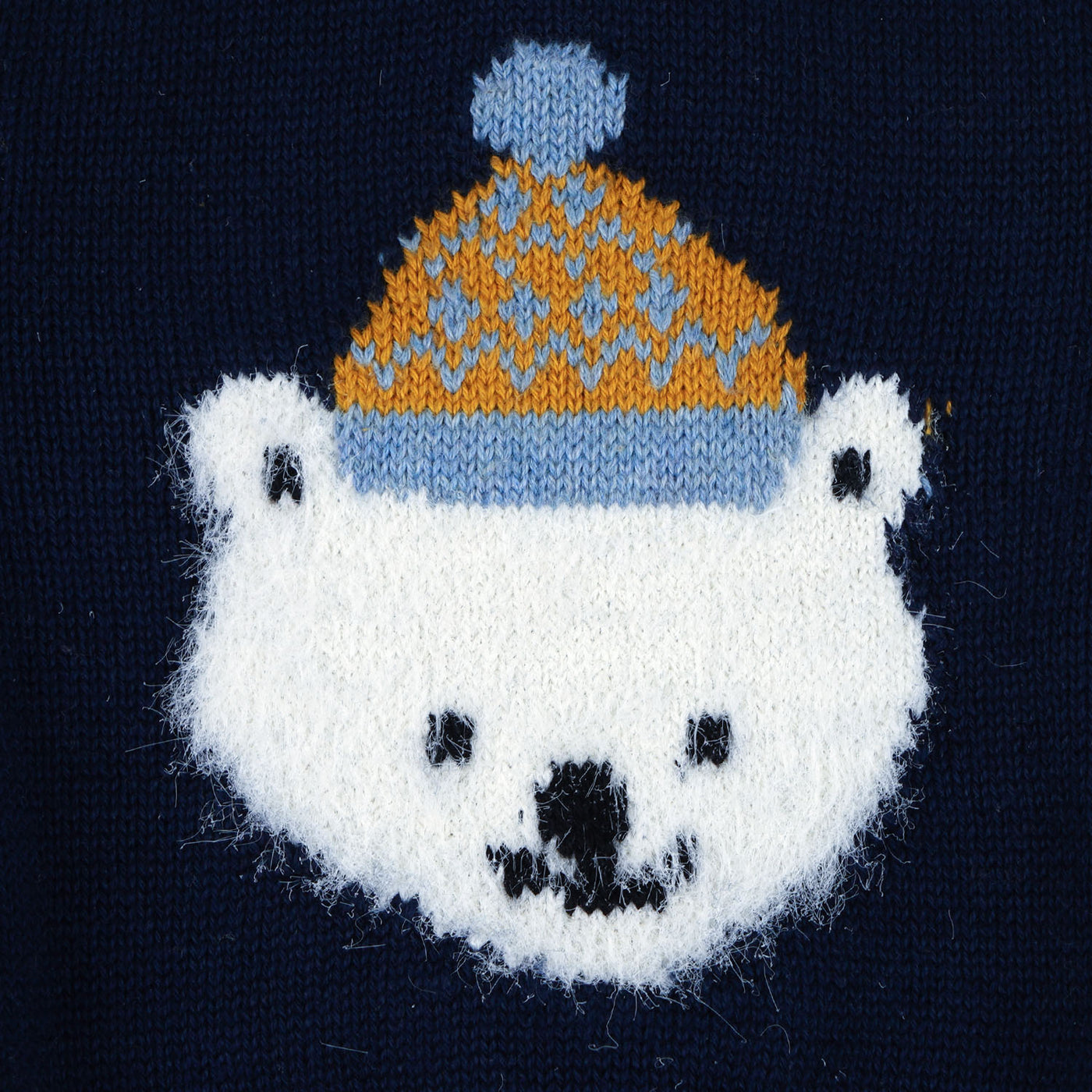 Infant Boys Sweater Bear - NAVY