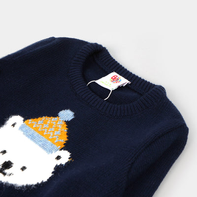 Infant Boys Sweater Bear - NAVY