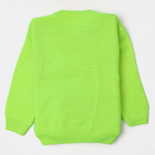 Girls Sweater Cabling - Green